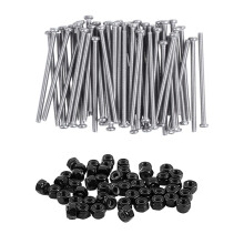 M2.5x0.45mm Zinc Plated Nylon Insert Hex Lock Nuts Black 50pcs