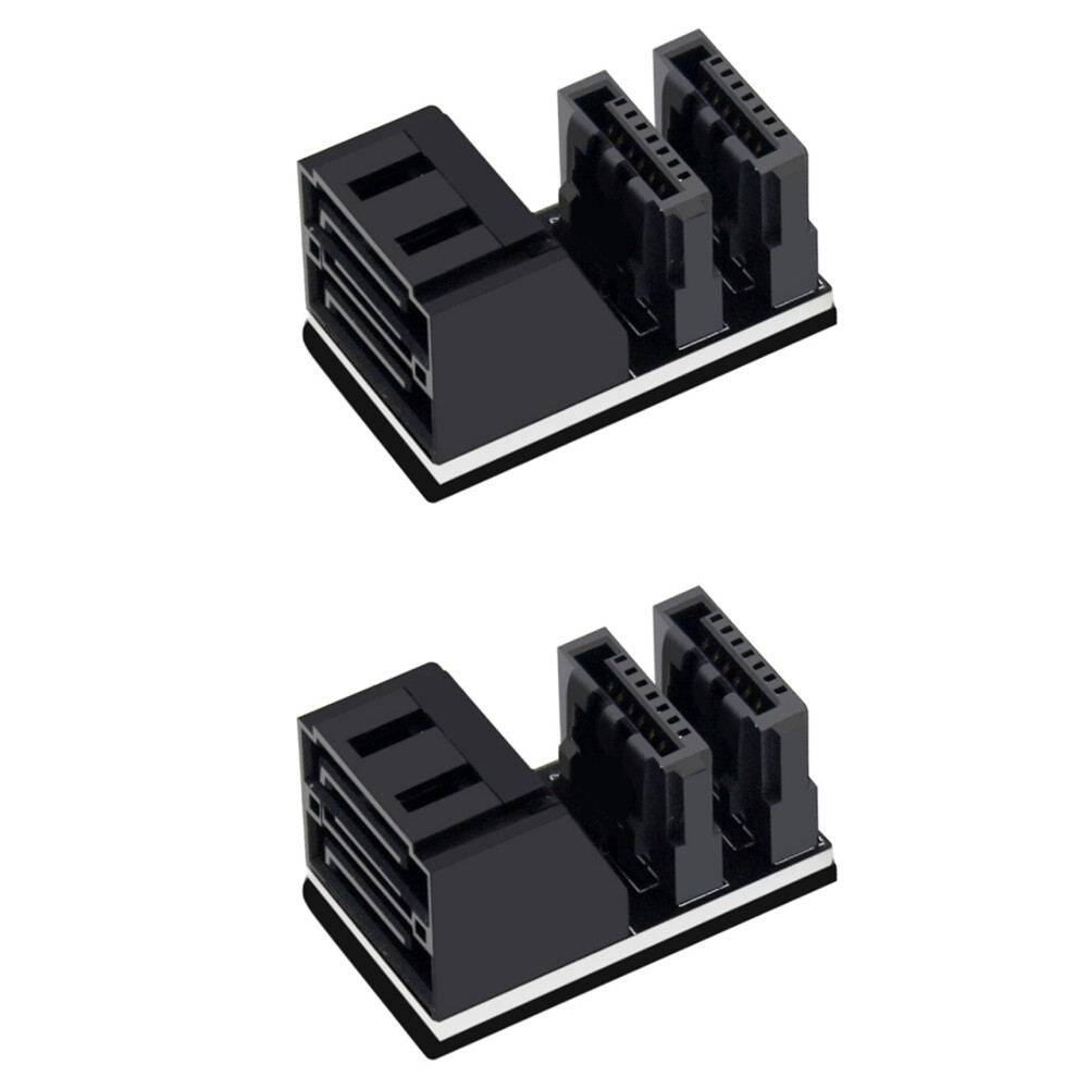 Double Sata 7Pin Female To Double 7Pin Male 90 Degree Angled Adapter 4852508296272
