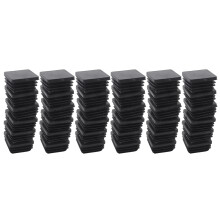 120 peças de tampas de extremidade quadradas de plástico para inserções de tubos de 25 mm x 25 mm