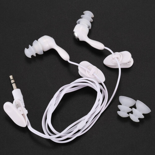 2X Water proof In-ear Headphone Earphone for MP3 MP4 Underwater White 1