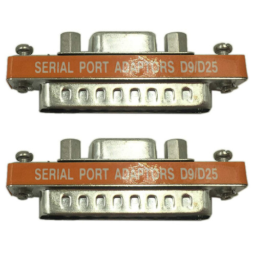 Adaptér mini sériového portu DB9 samice na DB25 samec, měnič pohlaví
