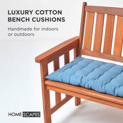 Homescapes (Two Seater, Airforce Blue) Bench Cushion 2
