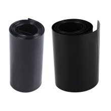 70mm/44mm PVC Heat Shrink Tubing Wrap Black 2M for 18650 Battery