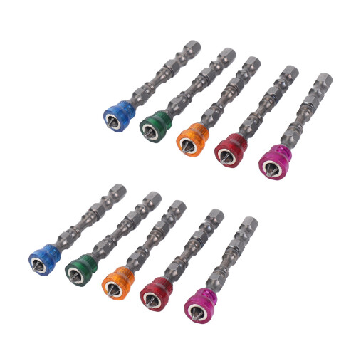 5X Hex Magnetischer Schraubendreher 65mm S2 PH2 Einzelkopf Bit-Tool 5 Farbe