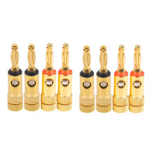 Vergulde bananenstekkers 4 rood 4 zwart 4 mm 8 stuks LL68-4BP1