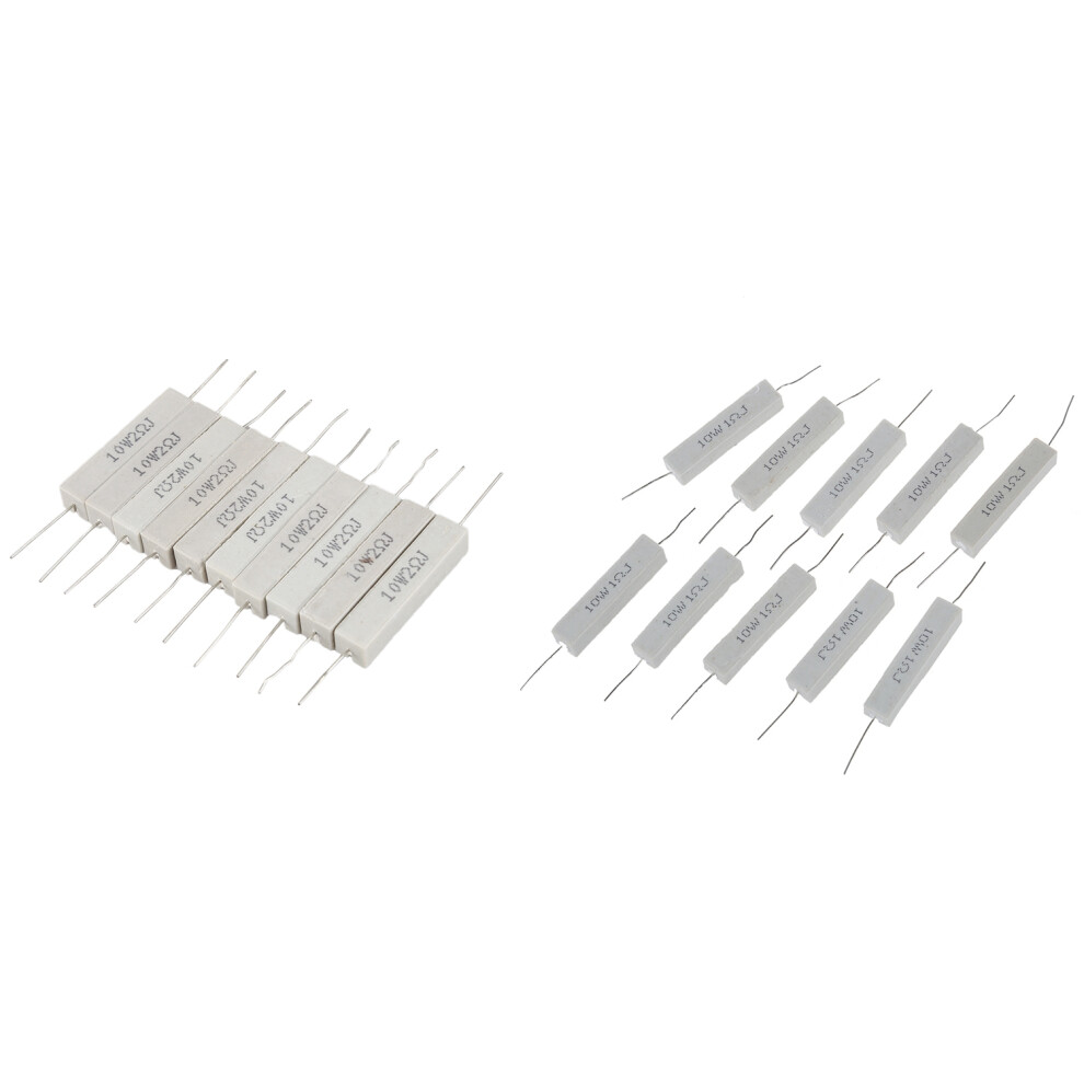 10 Pcs Wire Wound Ceramic Cement Resistor 2 Ohm 10W Watt 4852508210551