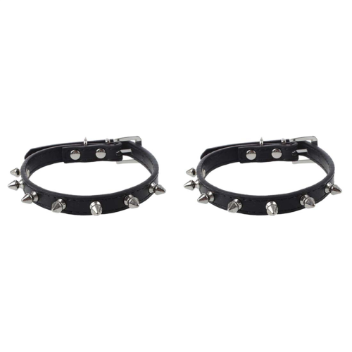 Collier de Cou S, en PU Noir Rivets for Animaux Chien