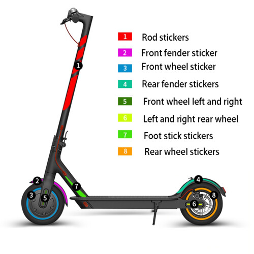 1 set reflecterende stickers voor Series Kickscooter (rood) 2