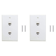 Placă de perete Ethernet cu 2 porturi, 1 buc., Cat6 femelă-femelă, mufă de perete RJ45