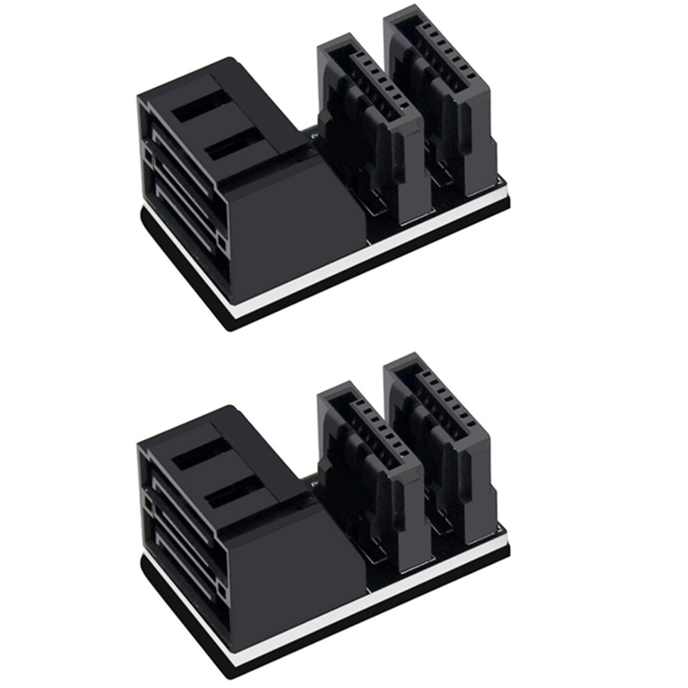 Double Sata 7Pin Female To Double 7Pin Male 90 Degree Angled Adapter 4852508221007