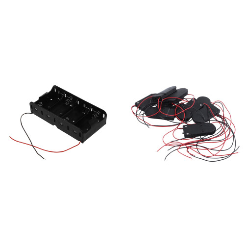 Spring Clip Black 4 x 1.5V D Size Battery Batteries Holder Case