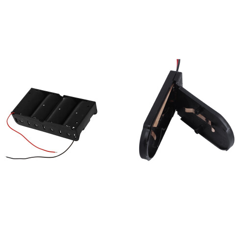 Spring Clip Black 4 x 1.5V D Size Battery Batteries Holder Case 1