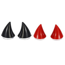 Decoração de canto de capacete de motocicleta com ventosa, vermelho