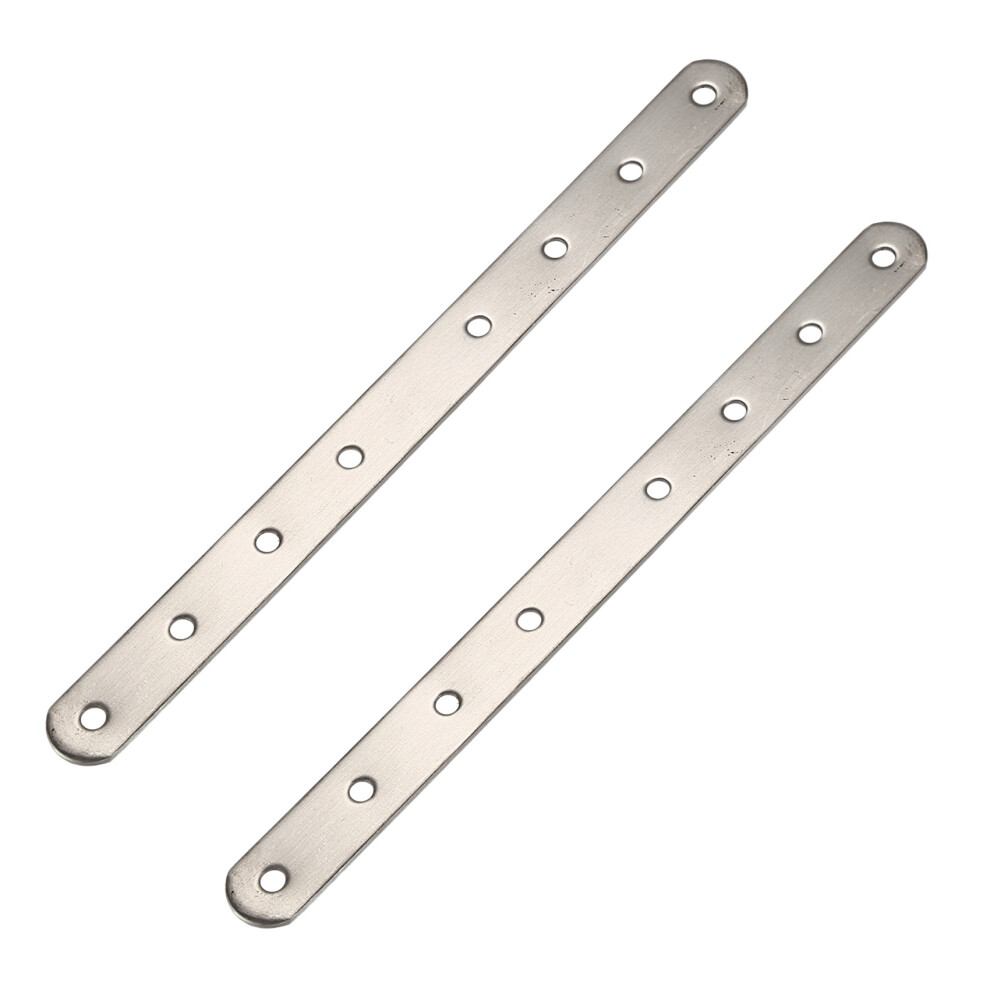 2X Metal 8 Holes Flat Straight Design Corner Brace Bracket 250Mm 4852508224817