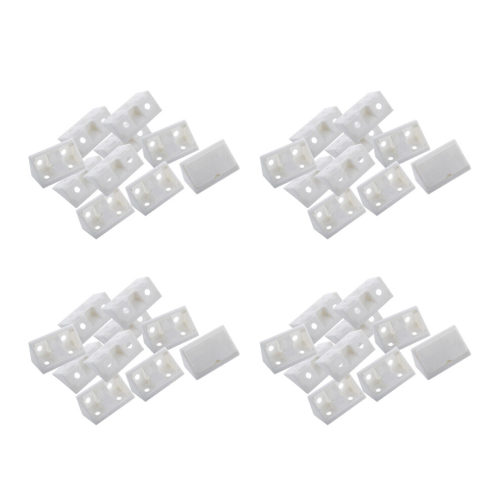 Furniture Cabinet Fastener Corner Braces Angle Brackets White 10Pcs 4852508226729