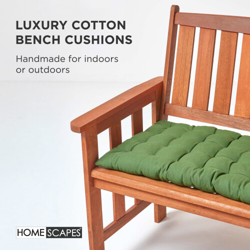 Homescapes (Two Seater, Dark Olive) Bench Cushion 2