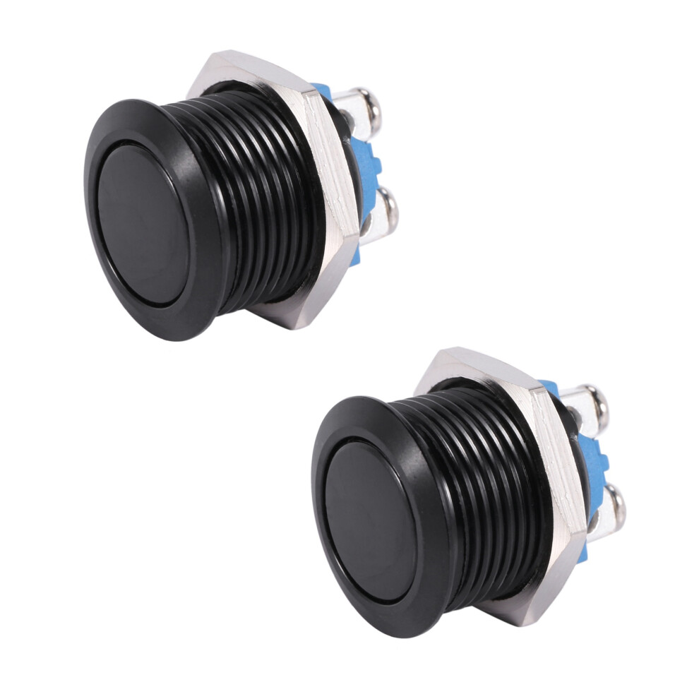 Bouton Poussoir Interrupteur Noir 16Mm 12V Pour Auto 4852508232638