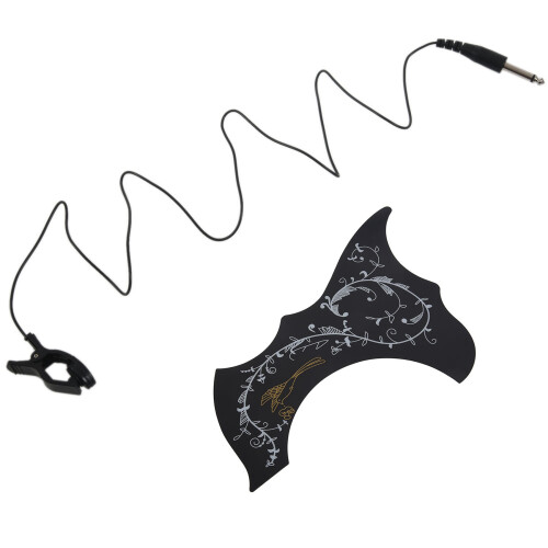 Microfon piezo cu contact, cu clips pe pickup pentru chitară acustică neagră 1