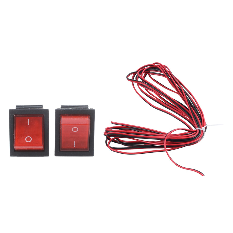 16A/250Vac 20A/125Vac Red 4 Pin On/Off Dpst Rocker Switch 2 Pcs 4852508235356