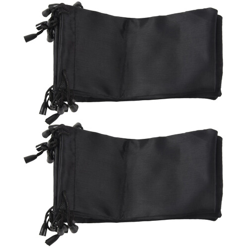10 Óculos de sol pretos, bolsa de pano para óculos de grau, 7,1 x 3,5 polegadas, ÓTIMO