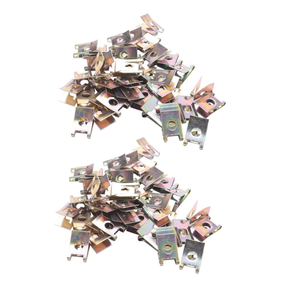 50Pcs Tone Spring Metal Car Door Panel Screw U-Type Clips 4852508238753