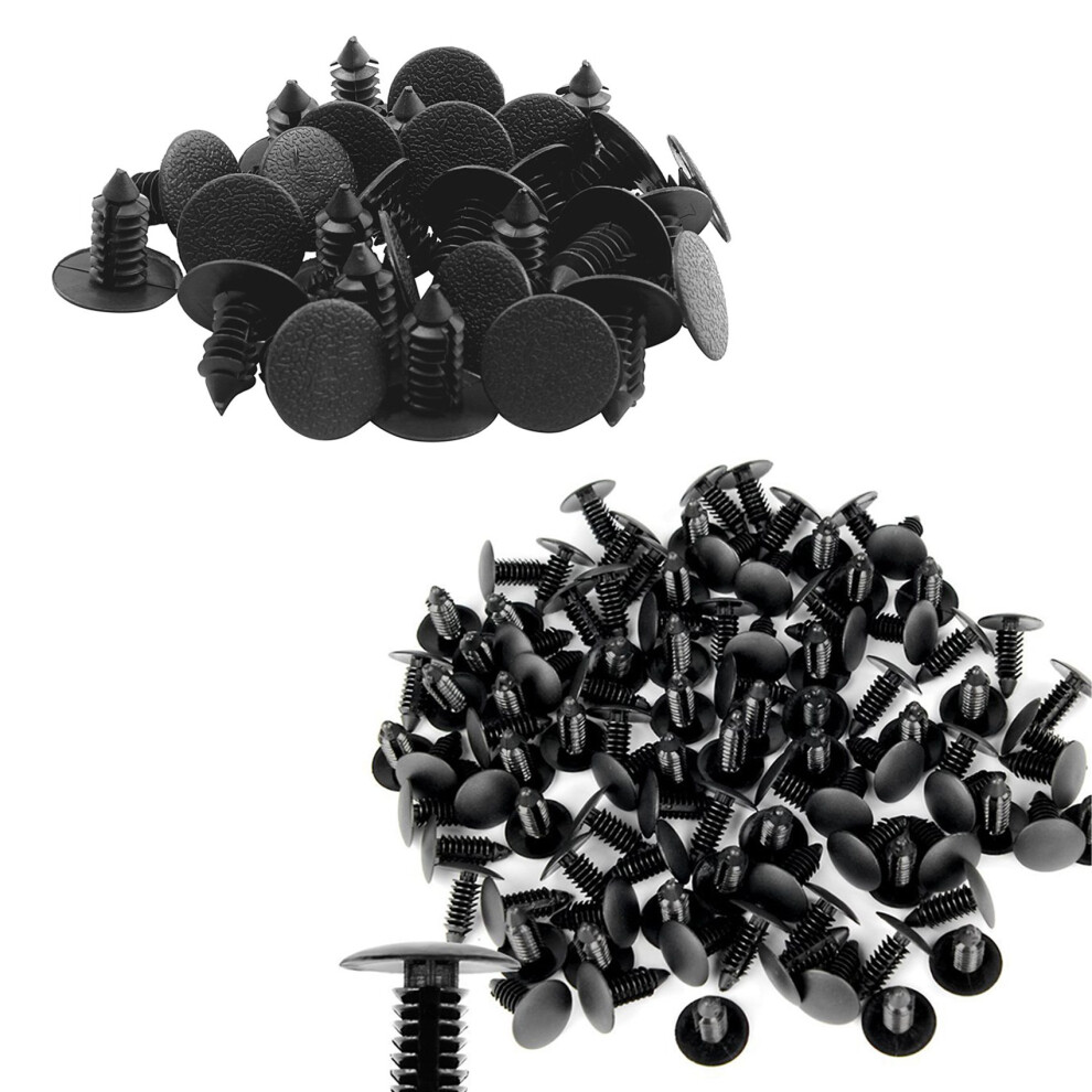 100X Plastic Bumper Fastener Rivet Clips Auto Body Clips Black 4852508240893