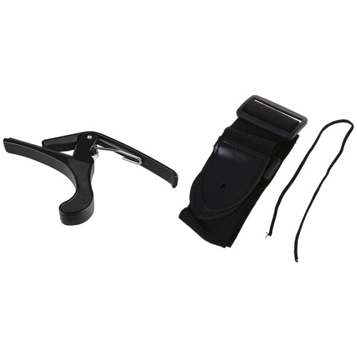 Justerbar gitarrrem akustisk elektrisk 132 x 6cm svart