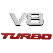 TURBO Universal Αυτοκίνητο Μοτοσικλέτα Auto 3D Μεταλλικό Αυτοκόλλητο, Κόκκινο