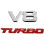 TURBO Universal Αυτοκίνητο Μοτοσικλέτα Auto 3D Μεταλλικό Αυτοκόλλητο, Κόκκινο 1