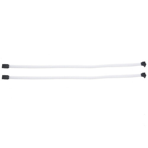 2x 50cm SATA 3.0III SATA3 6Gb/s καλώδιο δεδομένων με νάιλον μανίκι (λευκό)
