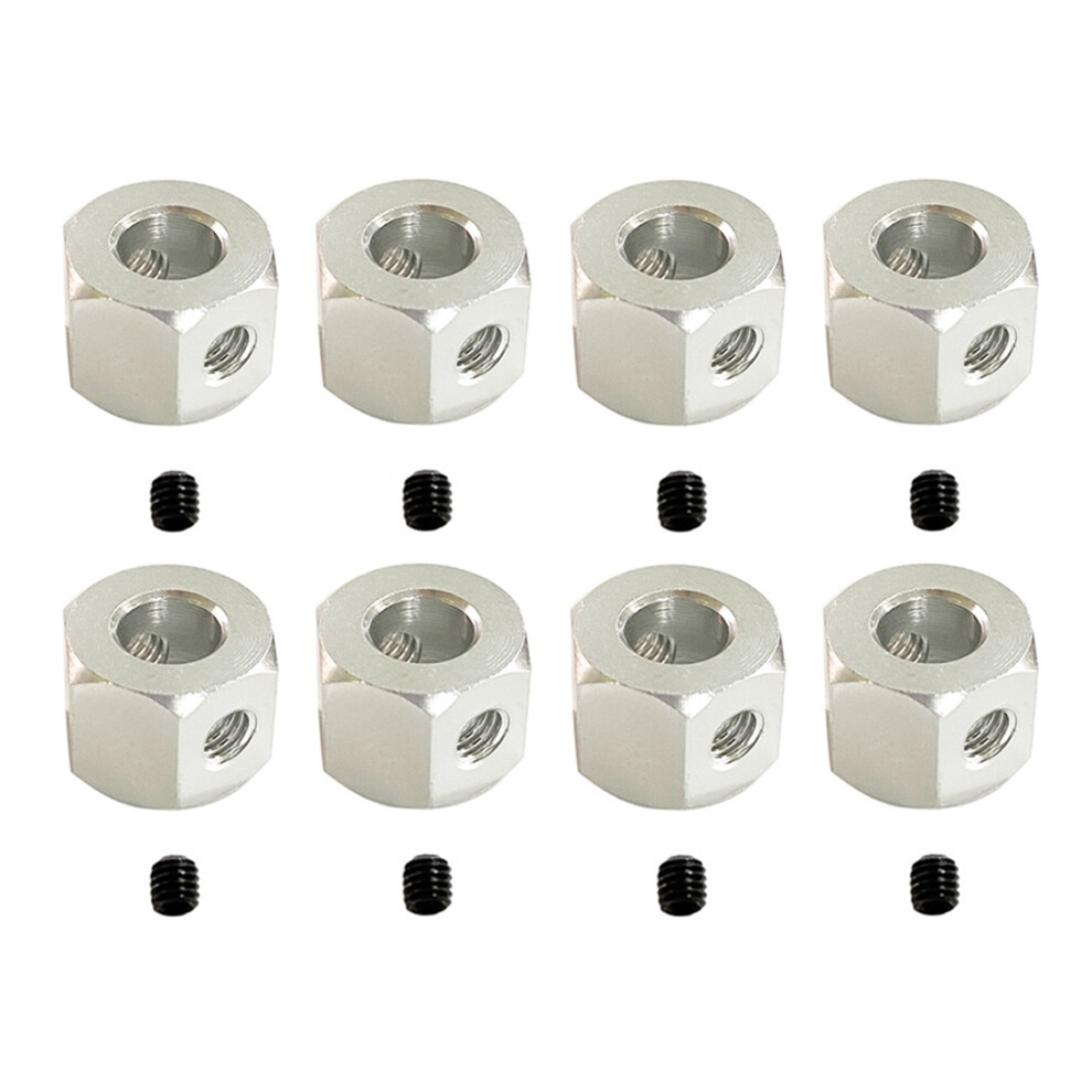 8Pcs 5Mm To 12Mm Combiner Wheel Hub Hex Adapter For Rc Car, Silver 4852508242248