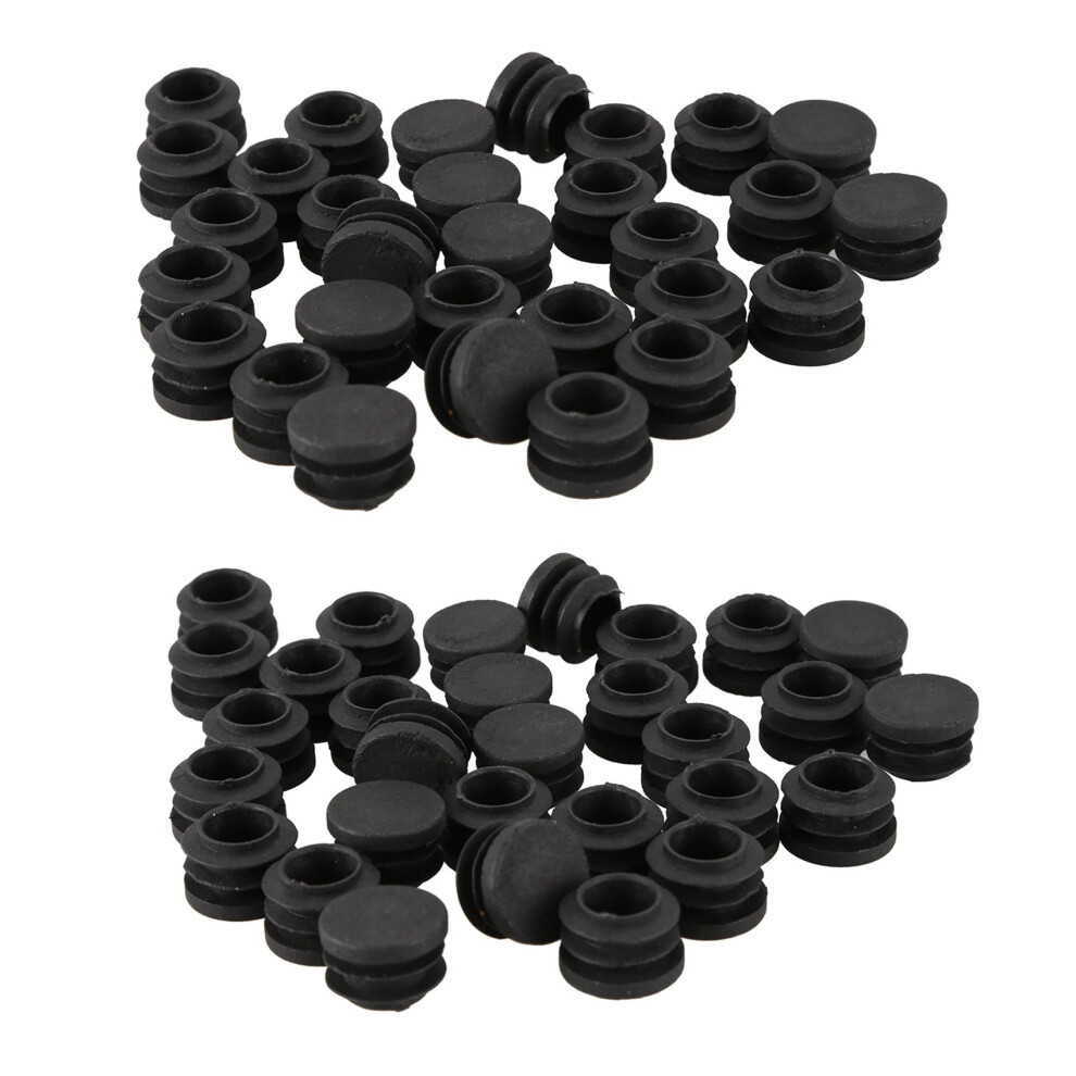 Round Table Chair Leg Tube Pipe Insert End Cap 19Mm Dia 60Pcs Black 4852508239866