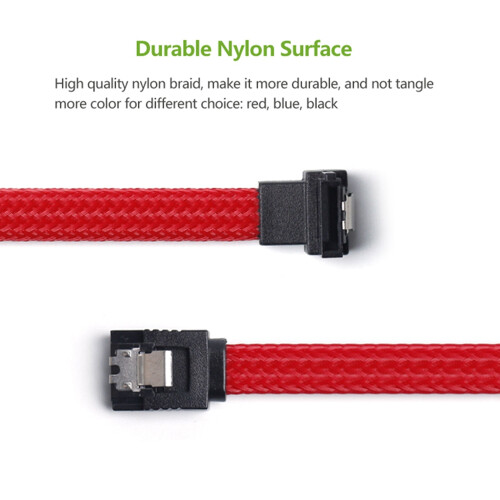 Καλώδιο δεδομένων SATA 3.0III SATA3 7 ακίδων 6Gb/s 50cm με νάιλον μανίκι (κόκκινο) 2