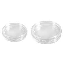10 st små runda genomskinliga plastmyntkapslar 35 mm