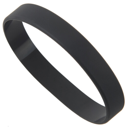 Silicone Rubber Wristband Bangle Black 2