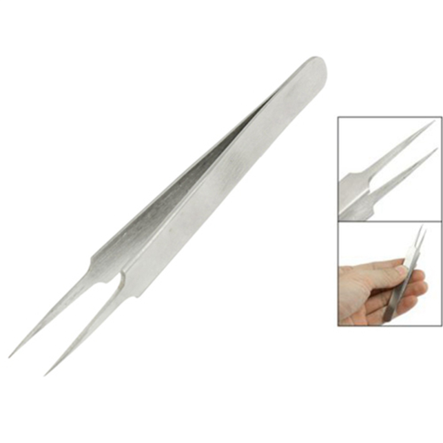 Mini spids pincet i poleret rustfrit stål, lige, 11 cm 2