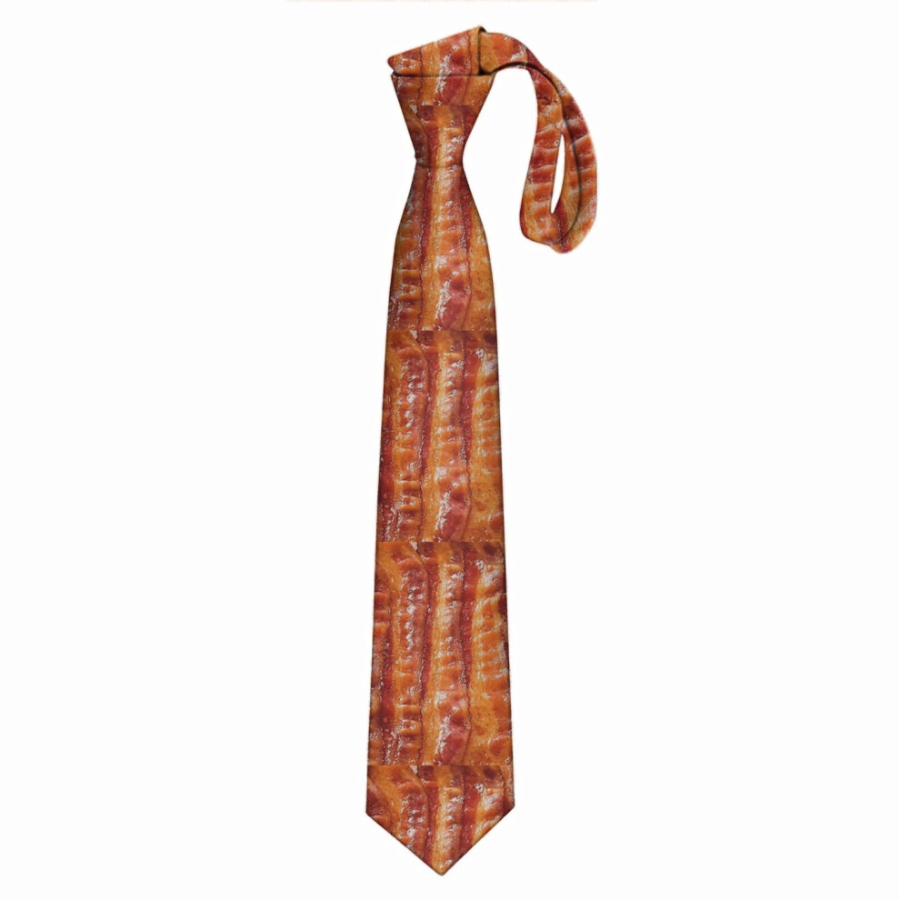 Bearlad (Bacon! Lot's Of Bacon! Wrapped In Bacon!=3850) Men's Tie Printed Skinny Tie Fashion Cool Necktie For Men, Casual Gentleman Novelry Funny Suit Neck T