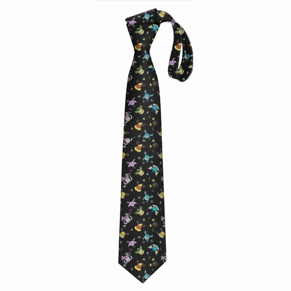 Bearlad (Eeveelution Type Pattern=7644) Men's Tie Printed Skinny Tie Fashion Cool Necktie For Men, Casual Gentleman Novelry Funny Suit Neck Ties