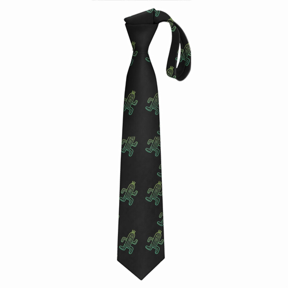 Bearlad (Final Fantasy - Cactuar=22399) Men's Tie Printed Skinny Tie Fashion Cool Necktie For Men, Casual Gentleman Novelry Funny Suit Neck Ties