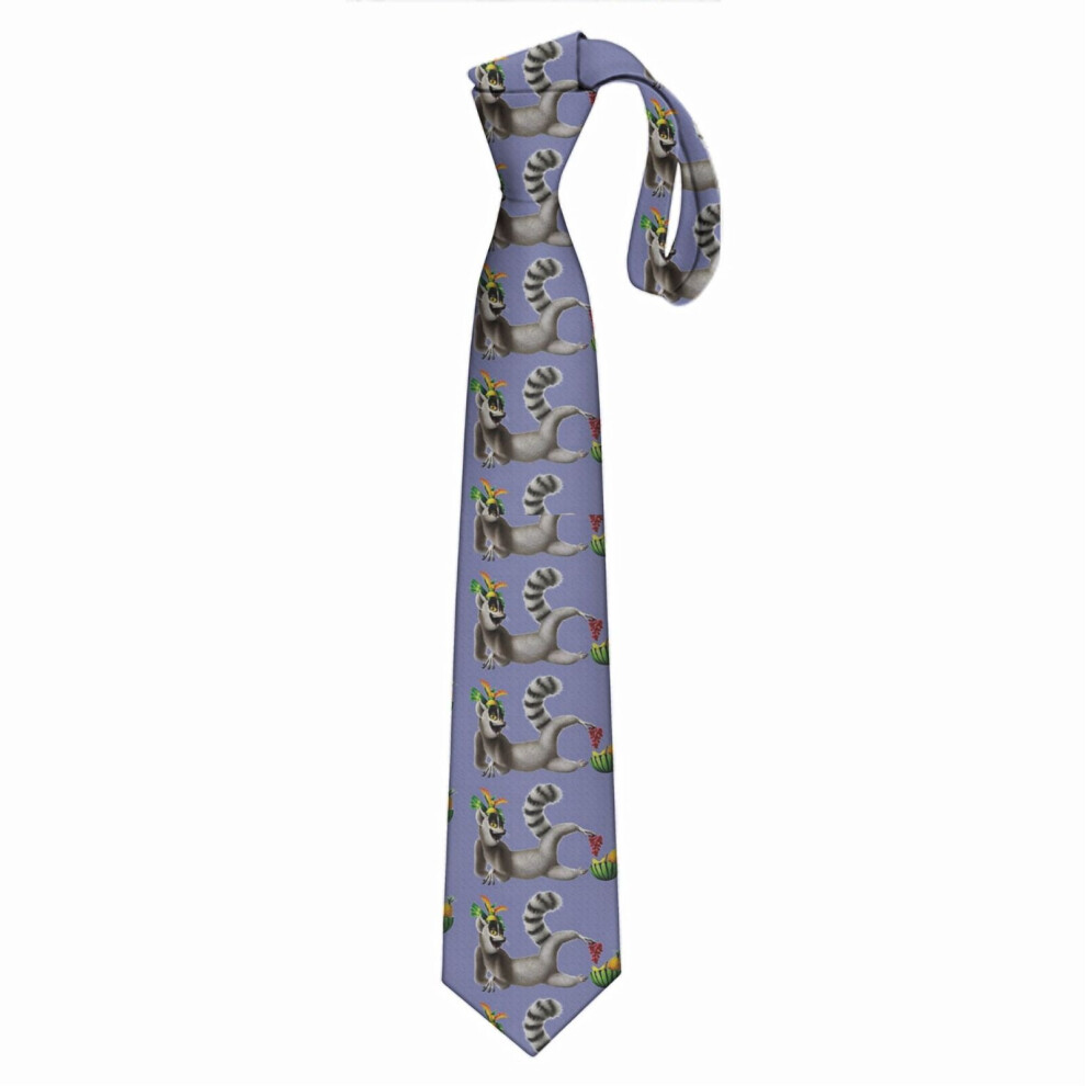 Bearlad (King Julien=12046) Men's Tie Printed Skinny Tie Fashion Cool Necktie For Men, Casual Gentleman Novelry Funny Suit Neck Ties
