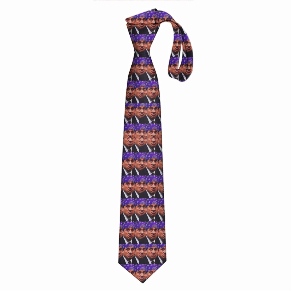 Bearlad (Prison Mike Funny Office Michael Scott Repeat Pattern =10216) Men's Tie Printed Skinny Tie Fashion Cool Necktie For Men, Casual Gentleman Novelry Fun