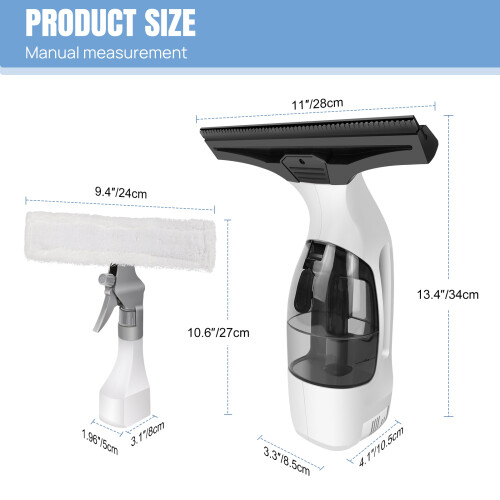 Streak-Free Surface Cleaner Kit,3.5Ah Battery, Includes Scraper & Spray Bottle 2