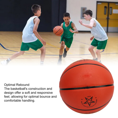 Gummibasketball Größe 7, Schweißresistenter Griff, Indoor/Outdoor Braun 2