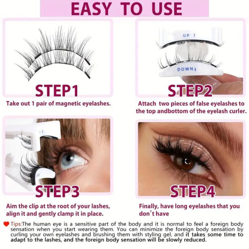 Set of 4 Magnetic False Eyelashes | Reusable, No Adhesive Required 2