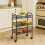 3 Tier Storage Cart Metal Kitchen Trolley on Wheels 8