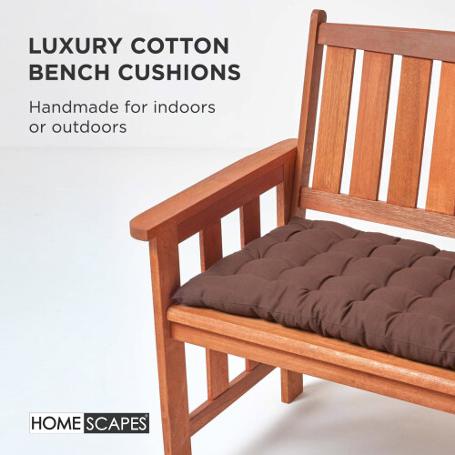 Homescapes (Three Seater, Chocolate) Bench Cushion 2