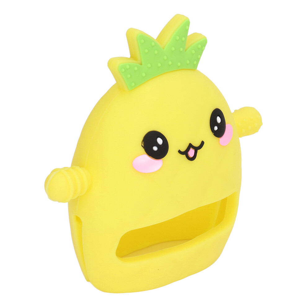 Baby Teether Mitten Fruit Shaped Relieve Gum Swelling Soft Silicone Sensory Teether Yellow
