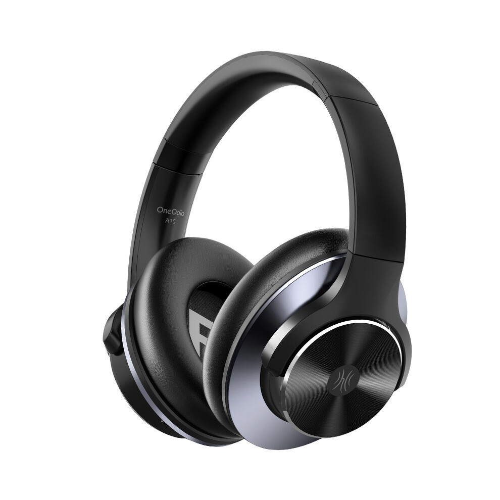 (Black) Oneodio A10 Bluetooth 5.4 Headphones Hybrid Active Noise Cancelling With Hi-Res Audio Over Ear Wireless Headset Anc With 5-Mic Black