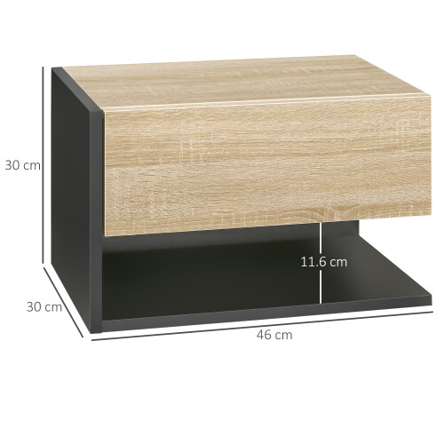 Homcom HOMCOM Modern Bedside Table Set of 2 with Drawer and Shelf 1