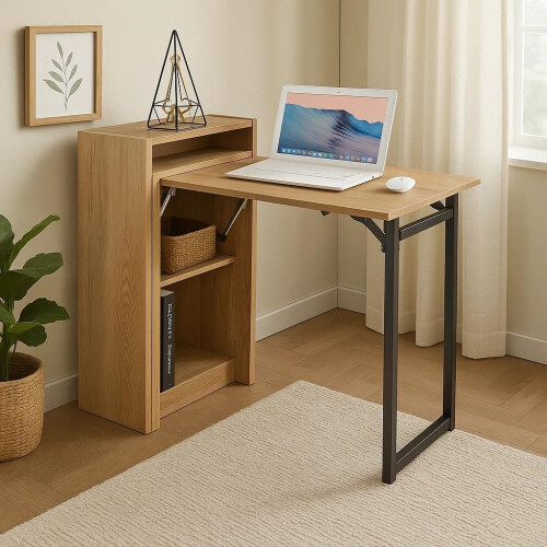 Folding Desk Foldable Computer Table Workstation Study Writing Home 1